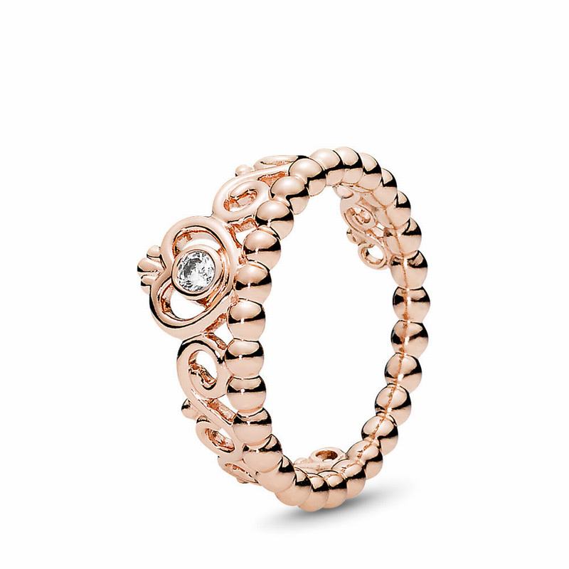 Pandora Princess Tiara Crown Stackable Ring Outlet NZ, Pandora Rose™ (658943-HKR)